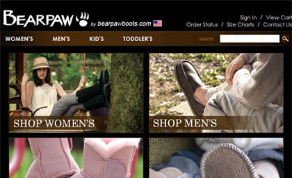 Bearpaw Boots :: click the image to view Bearpaw Boots eCommerce Solution